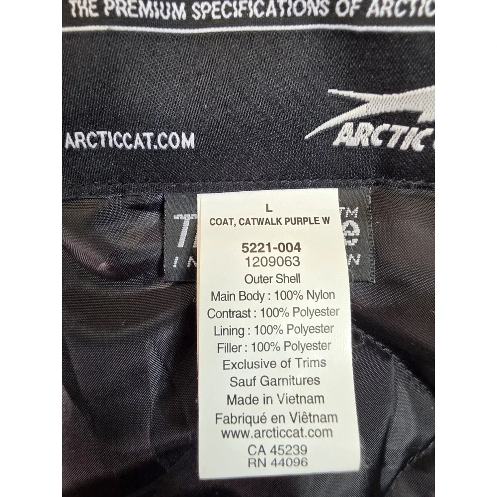 Large- ARTIC CAT ARTICWEAR CATWALK PURPLE/BLACK SNOWMOBILE SKI JACKET WOMENS